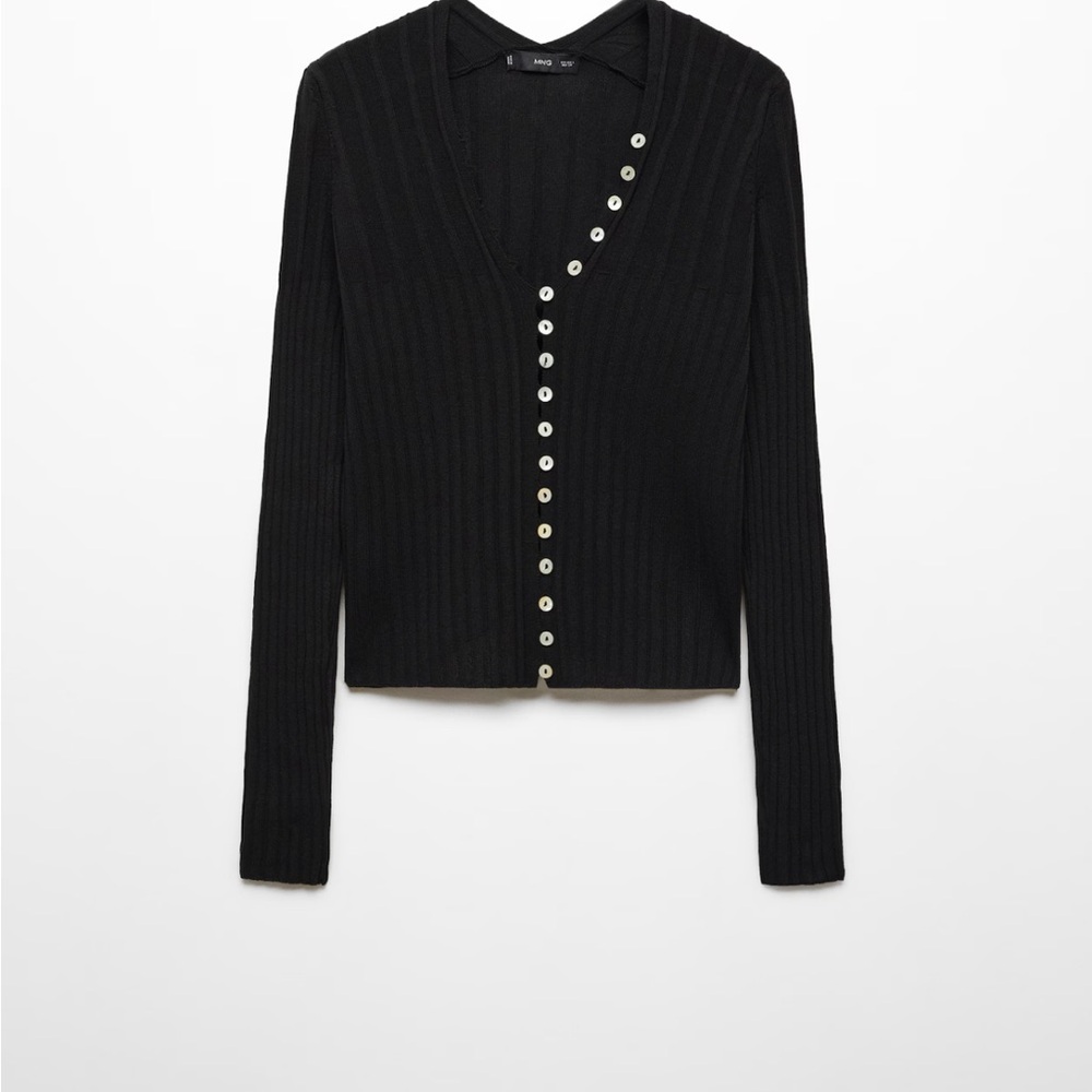 NWT Mango Ribbed Cardigan with Button Detail - Picture 15 of 16